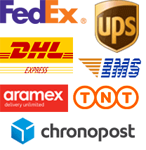 FedEx, UPS, DHL, EMS, Aramex, TNT, Chronopost - International shipping partners